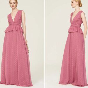 LDT Pink Peplum Waist Gown, US 8